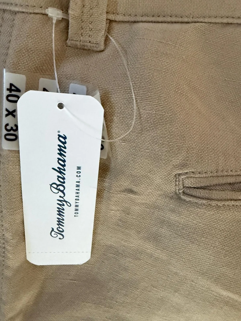 40x30 Tommy Bahama Linen/Silk Blend Summer Pants Natural Khaki